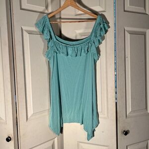 Evan’s Blue Ruffle Sleeve Tank Top Size 20